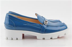 christian louboutin lock woody patent red sole loafers
